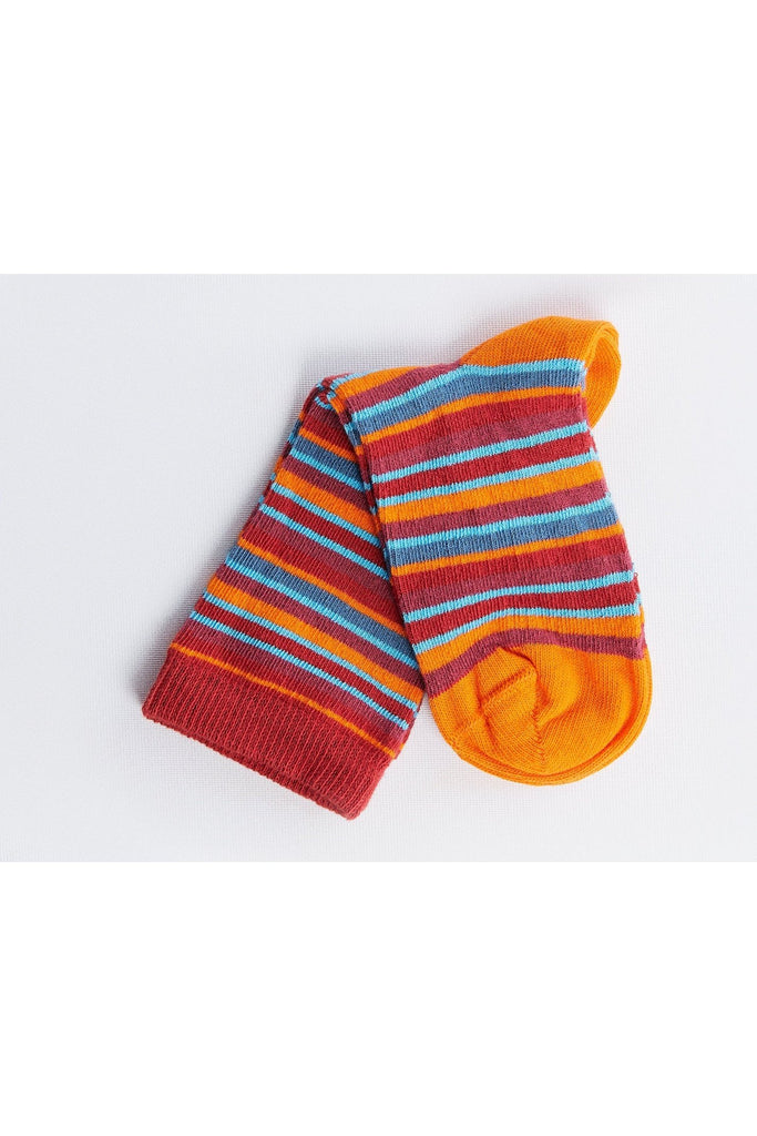 3316 | Baby Socks (6 Pack)- Red/Orange/Boudeaux/Light Blue/Danuvian Blue