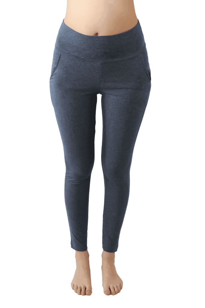 4061NM | Damen Yogahose mit Taschen - Navy-Melange