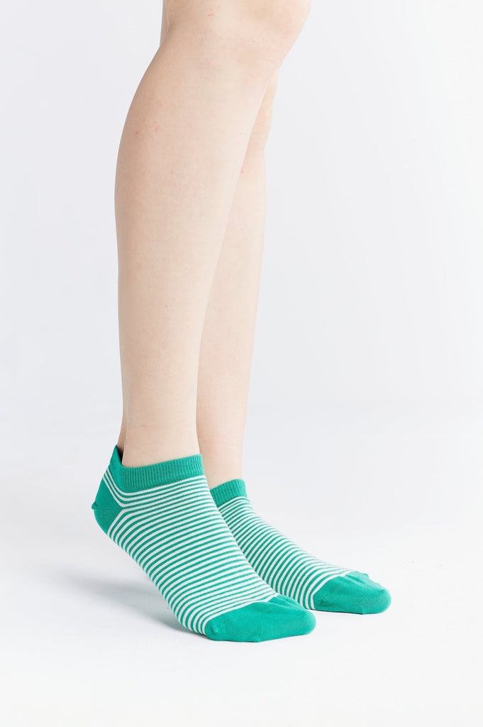 9320 | Unisex Trainer Socks - Green/Natural