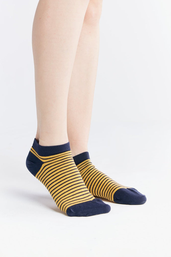 9324 | Unisex Trainer Socks (6  Pack) - Indigo/Mustard Yellow