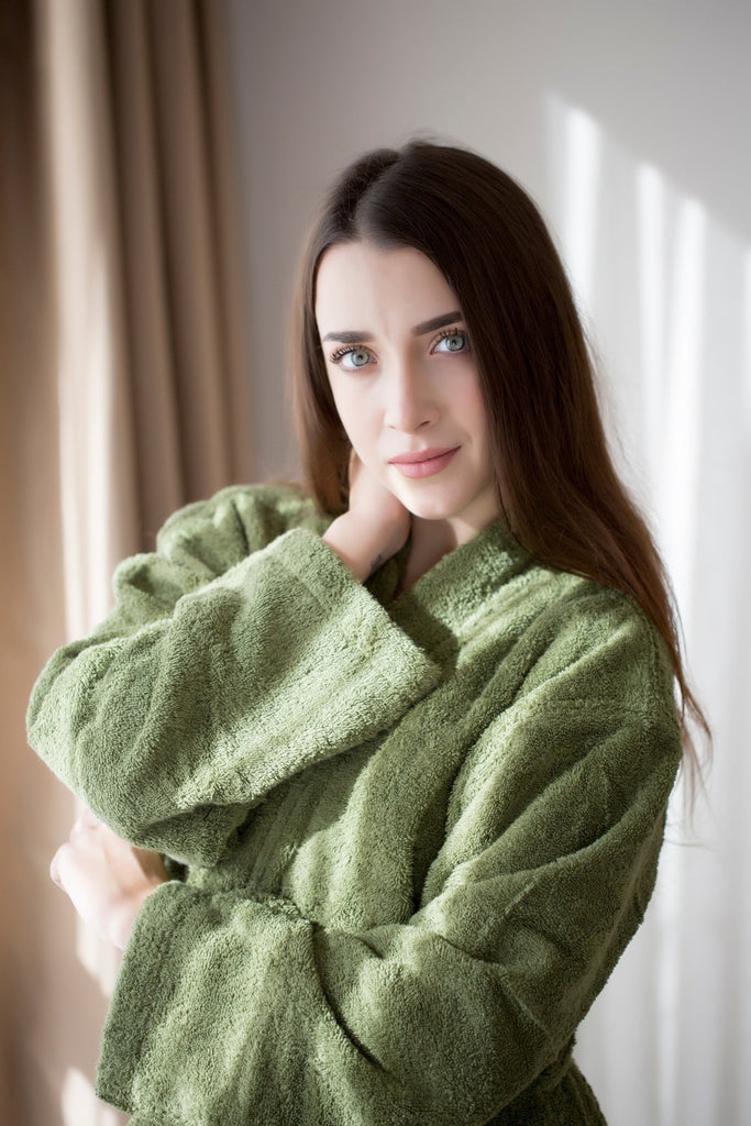 FB41-28 | Terry Bathrobe - Olive Green