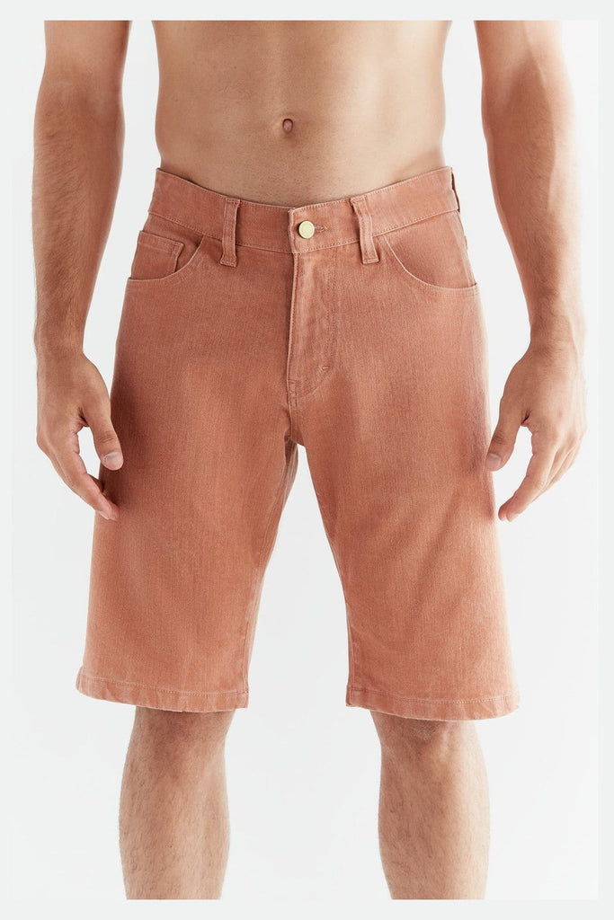 MA3018-514 | Men Clay Dyed Denim Shorts - Sunburn