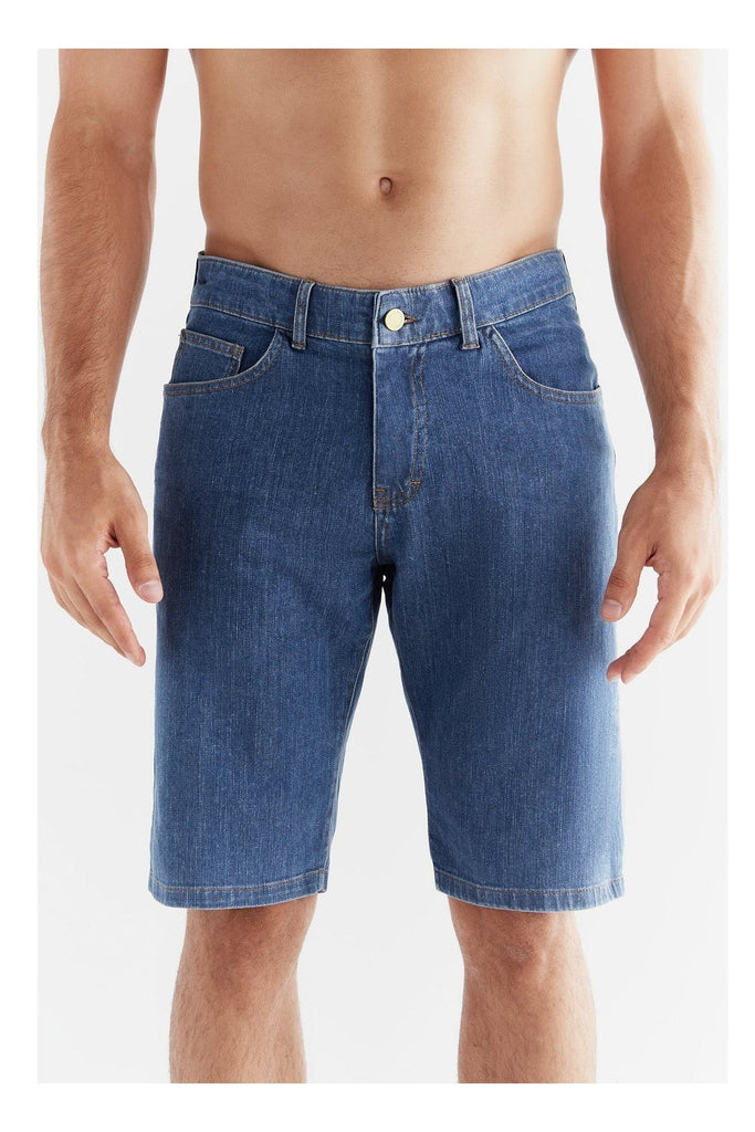 MA3020-283 | Men Denim Shorts - Ocean Blue