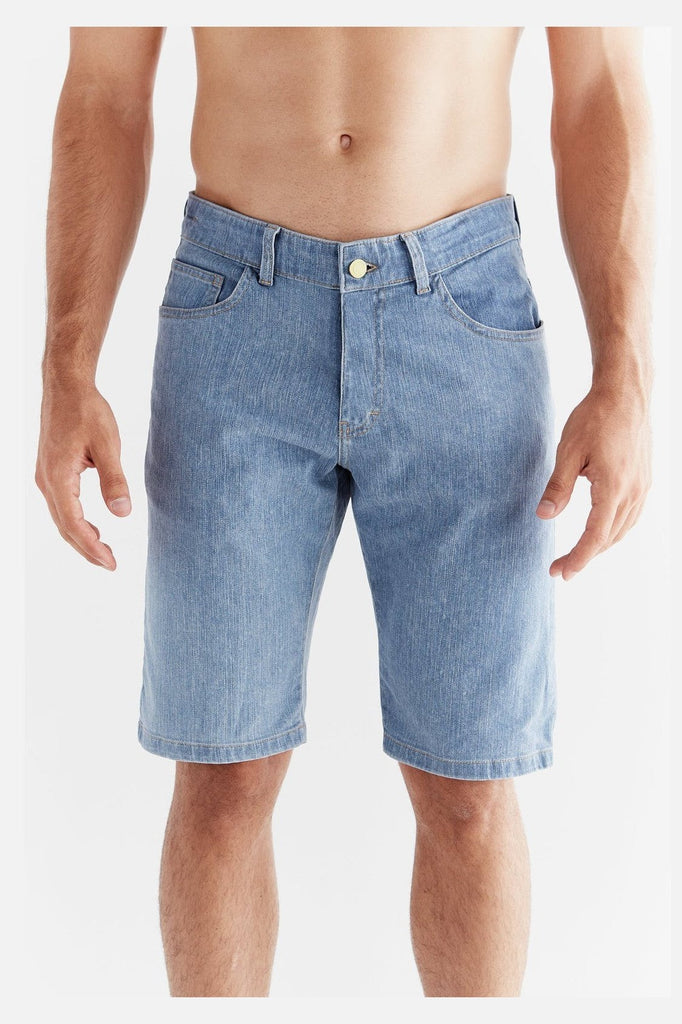 MA3020-352 | Men Denim Shorts - Light Slate Blue