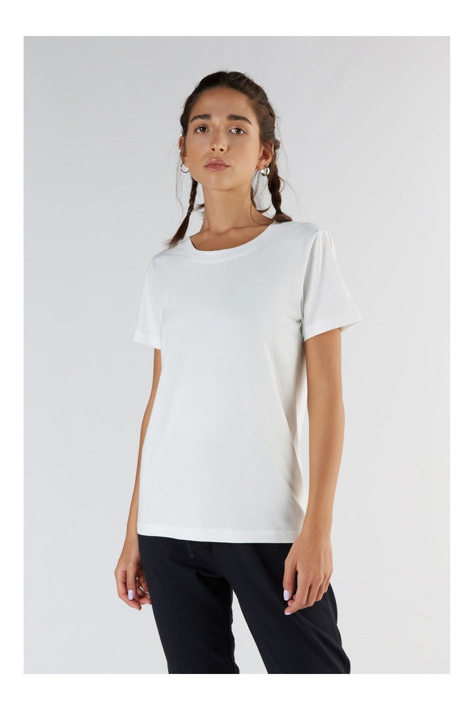 T1100-02 | TENCEL™ Active Damen Kurzarmshirt - White