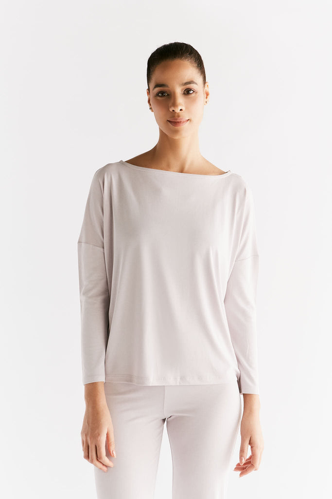 T1111-25 | TENCEL™ Active Women Yoga Long Sleeve Shirt - Lilac Marble