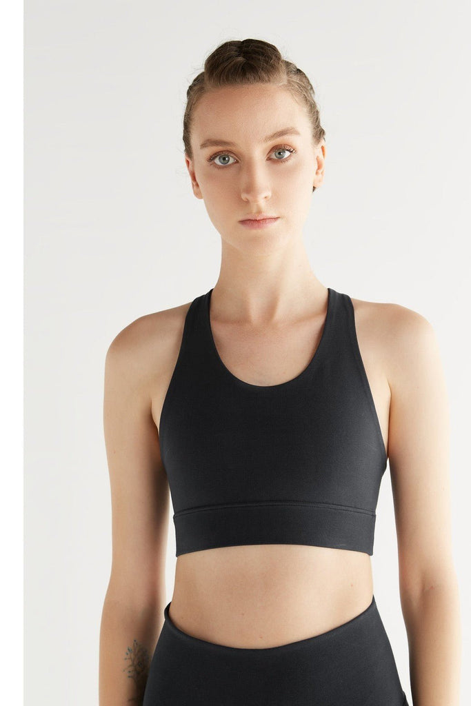 T1202-01 | Women Yoga Top recycled - Black