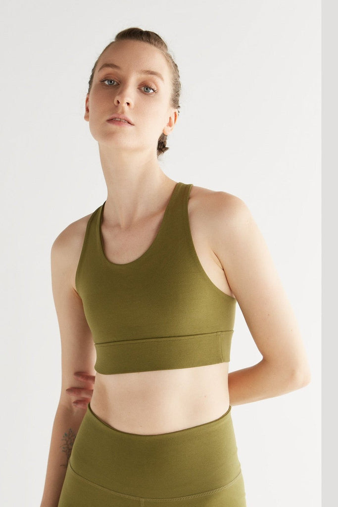 T1202-13 | Women Yoga Top recycled - Olive