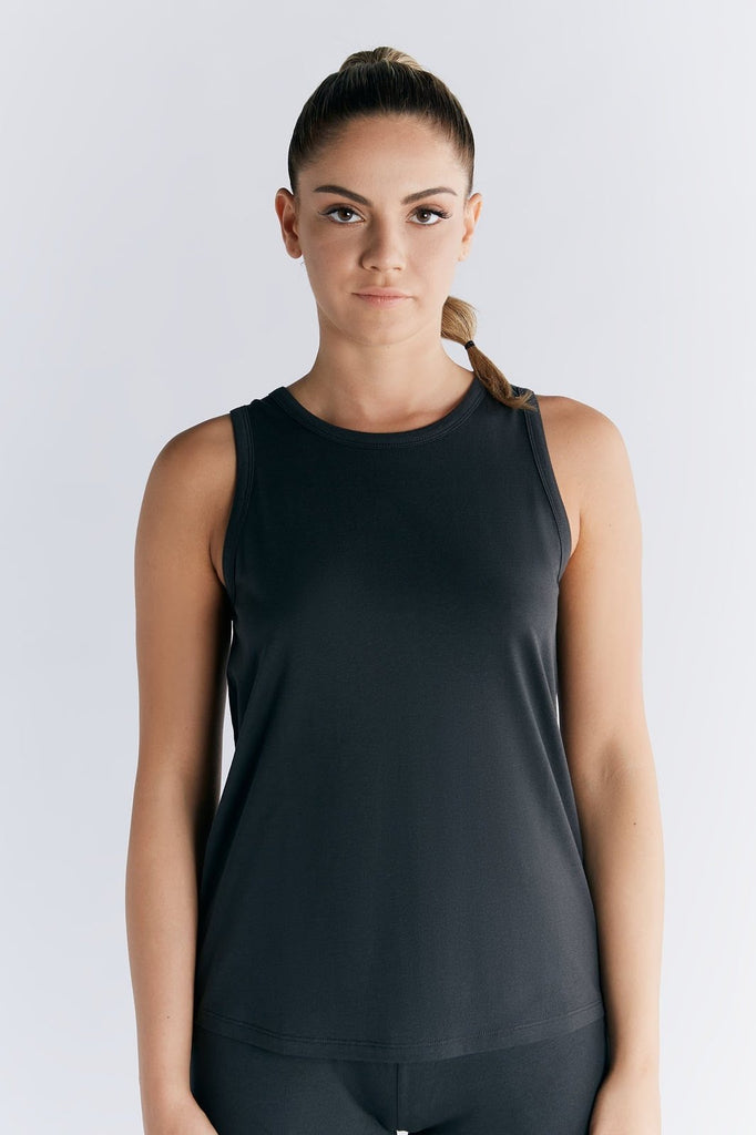 T1214-24 | TENCEL™ Active Yoga Top - Pirate Black