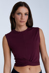 T1217-26 | Damen Twist Tanktop - Windsor Wine