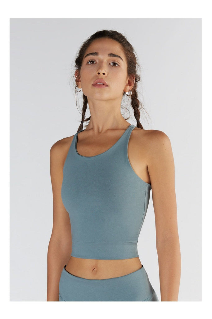 T1220-07 | Damen Crop Top - Light Grey