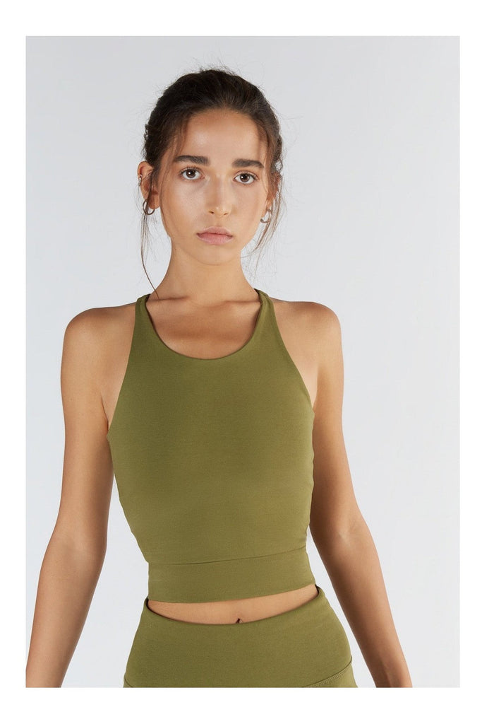 T1220-13 | Women Crop Top - Olive