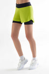 T1340-09 | Damen Sport Shorts  recycelt - Black/Pistachio Green