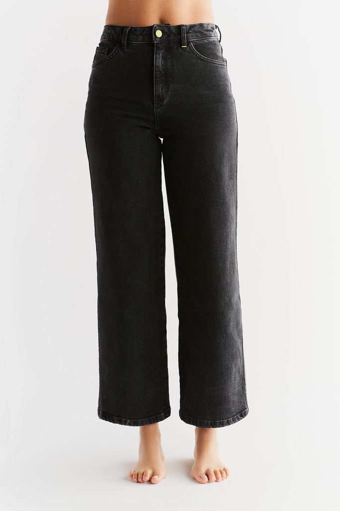 WE1010-145 | Damen Wide Leg Jean - Carbon Gray