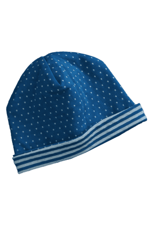 2652BW | Reversible Beanie - Sapphire Blue/Off-White