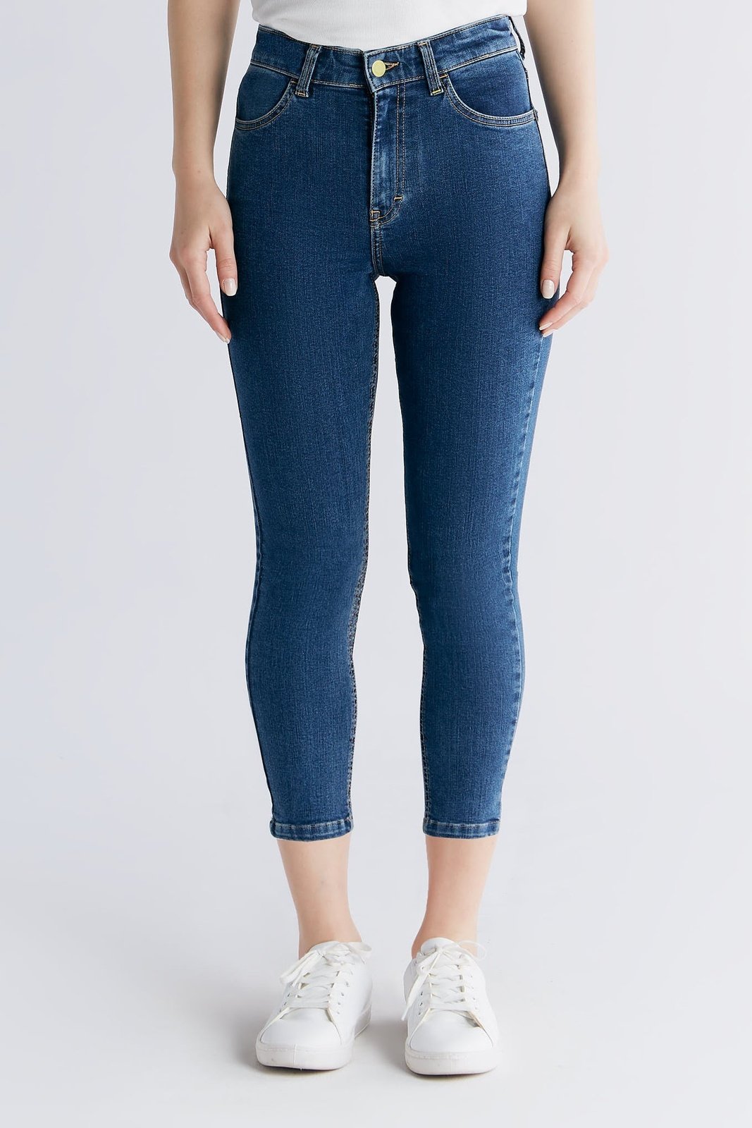 Damen Super Stretch Cropped Skinny Jeans - Evermind.eco