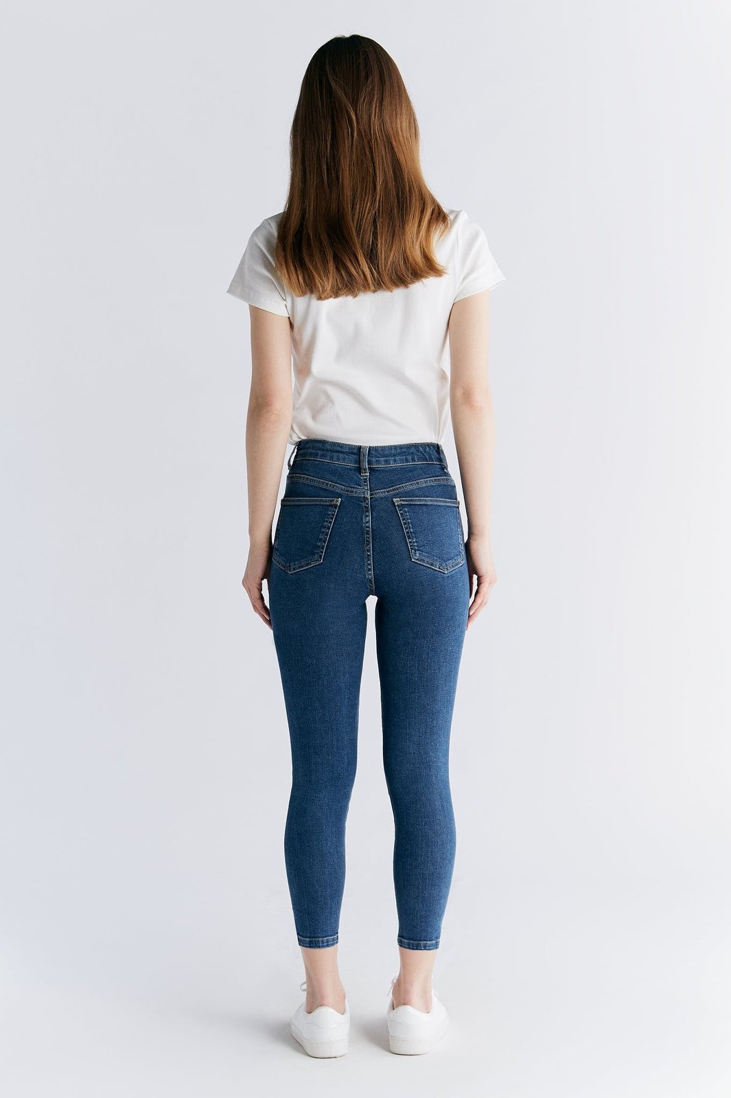 Damen Super Stretch Cropped Skinny Jeans - Evermind.eco