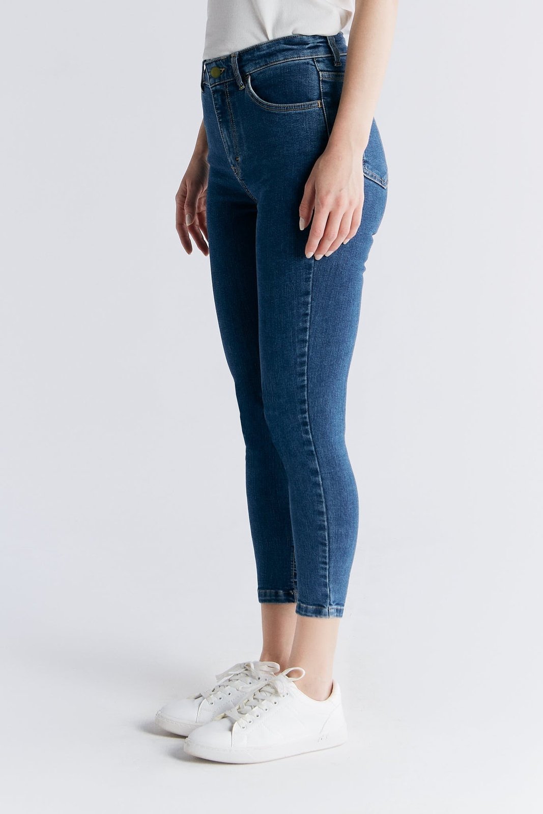 Damen Super Stretch Cropped Skinny Jeans - Evermind.eco
