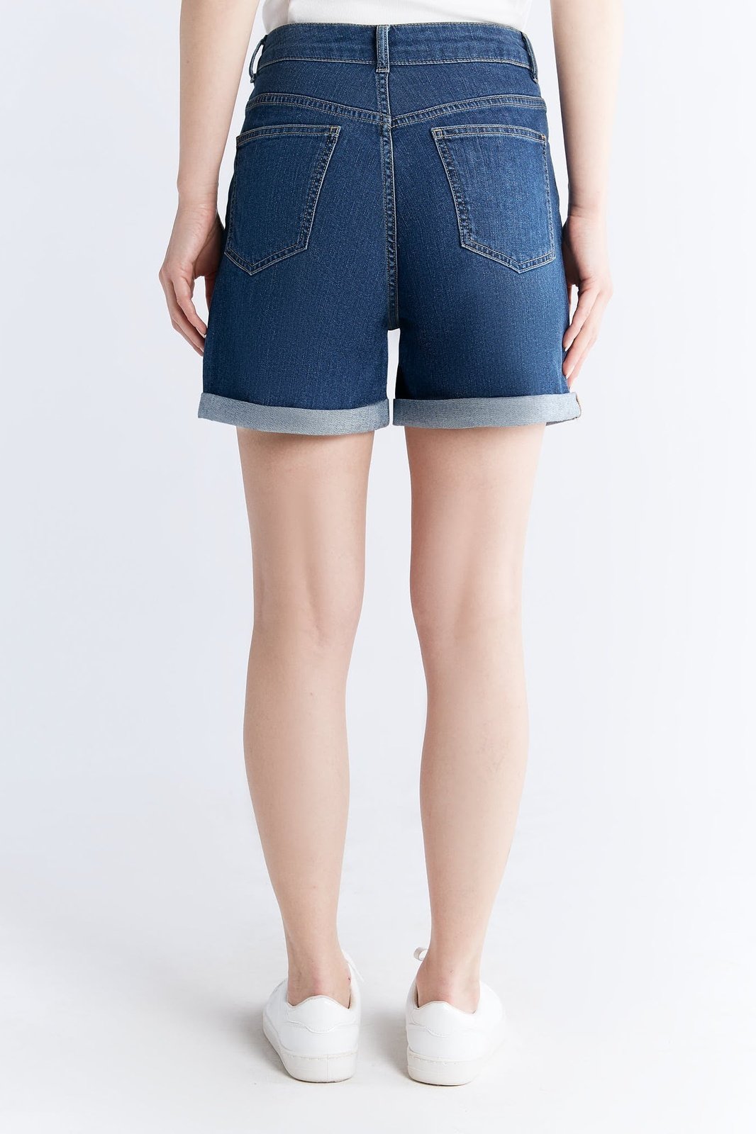 Damen Super Stretch Mom Fit Denimshorts - Evermind.eco