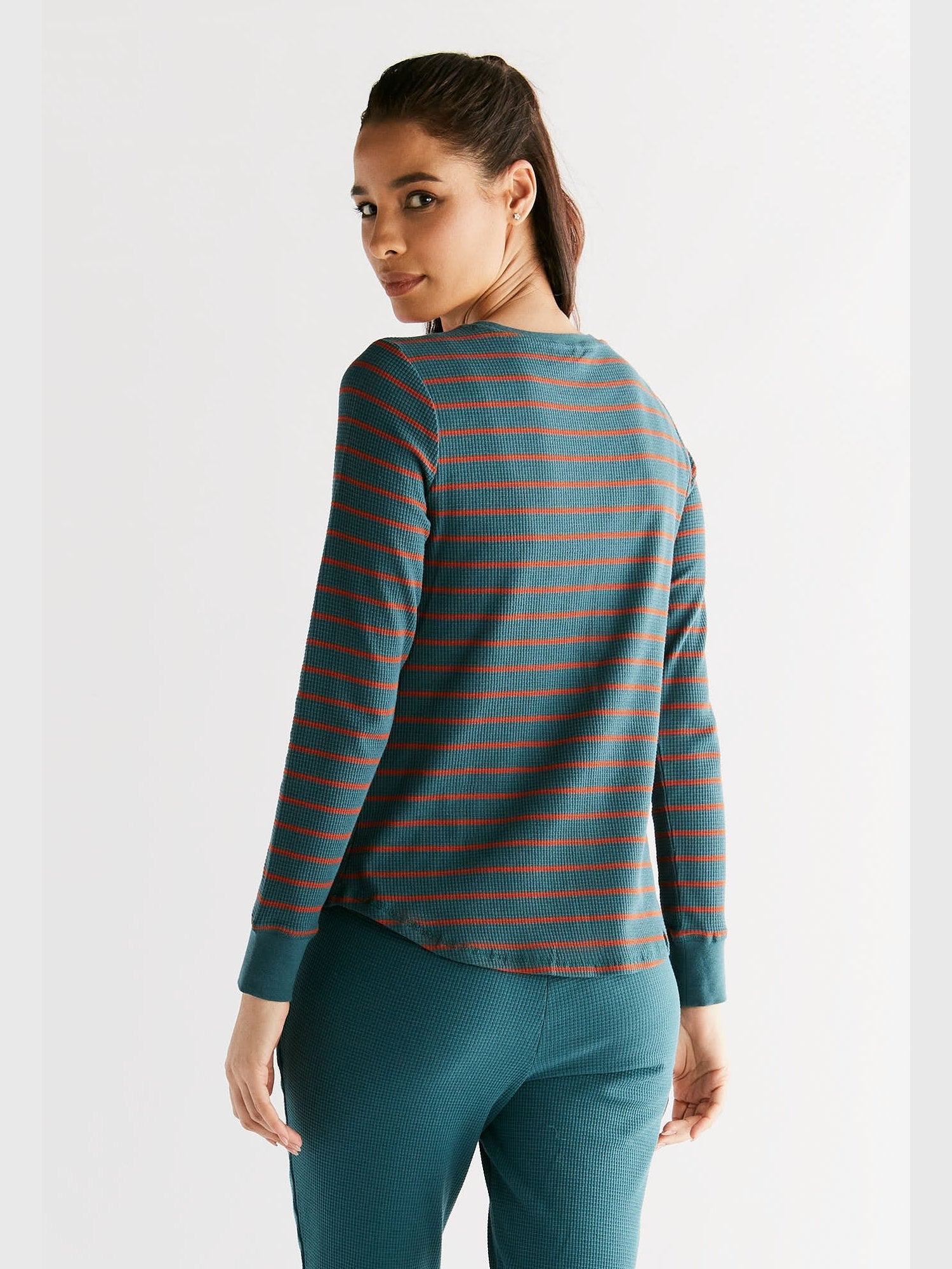 Waffel Strick Damen Langarmshirt - Evermind.eco